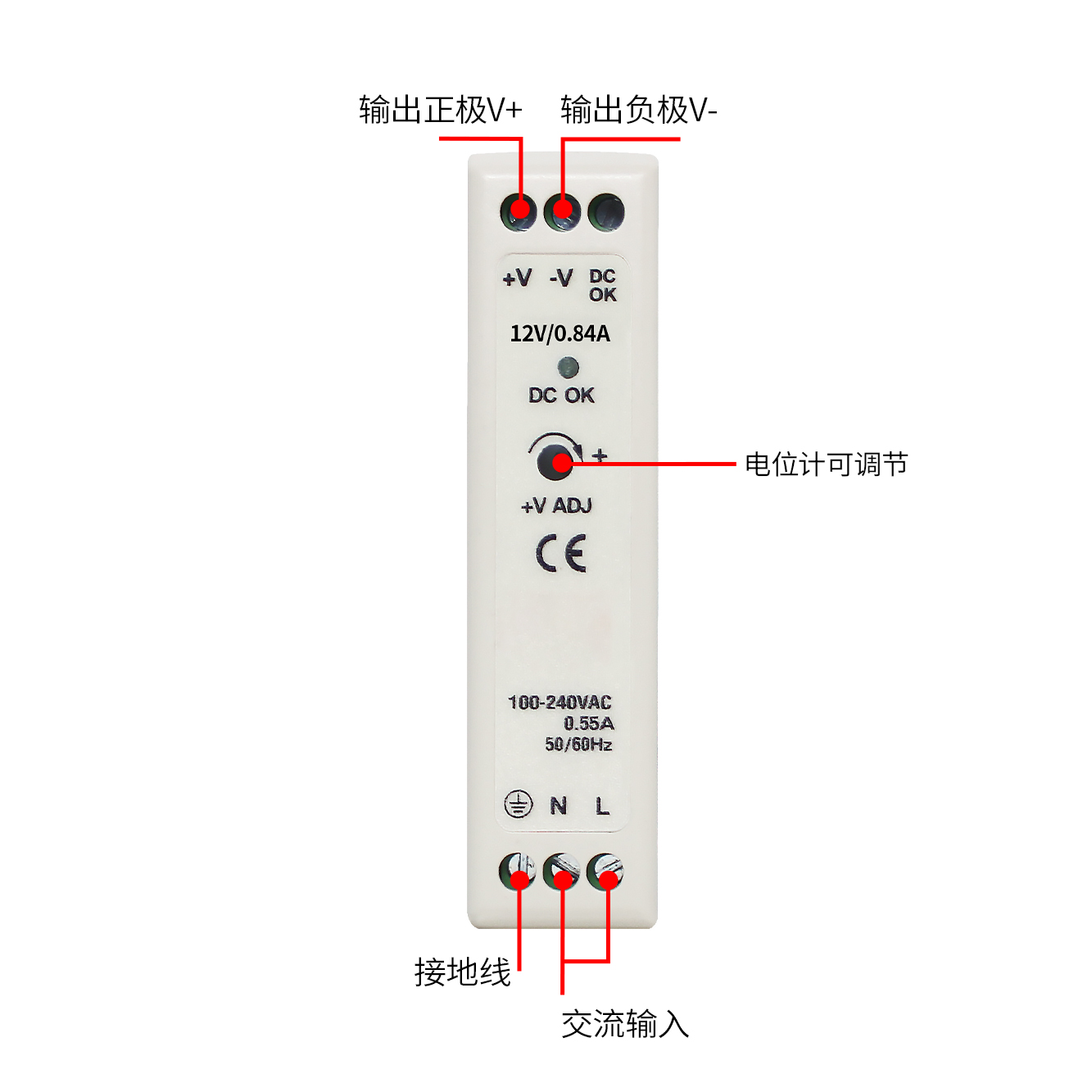 Plastic Case Din Rail MDR-10W power supply - Image 4